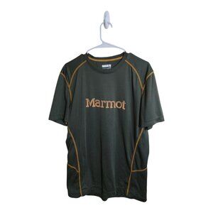 Marmot Shirt Mens M Green Ridgeline Graphic Quick Dry Athleisure Gorpcore Camp